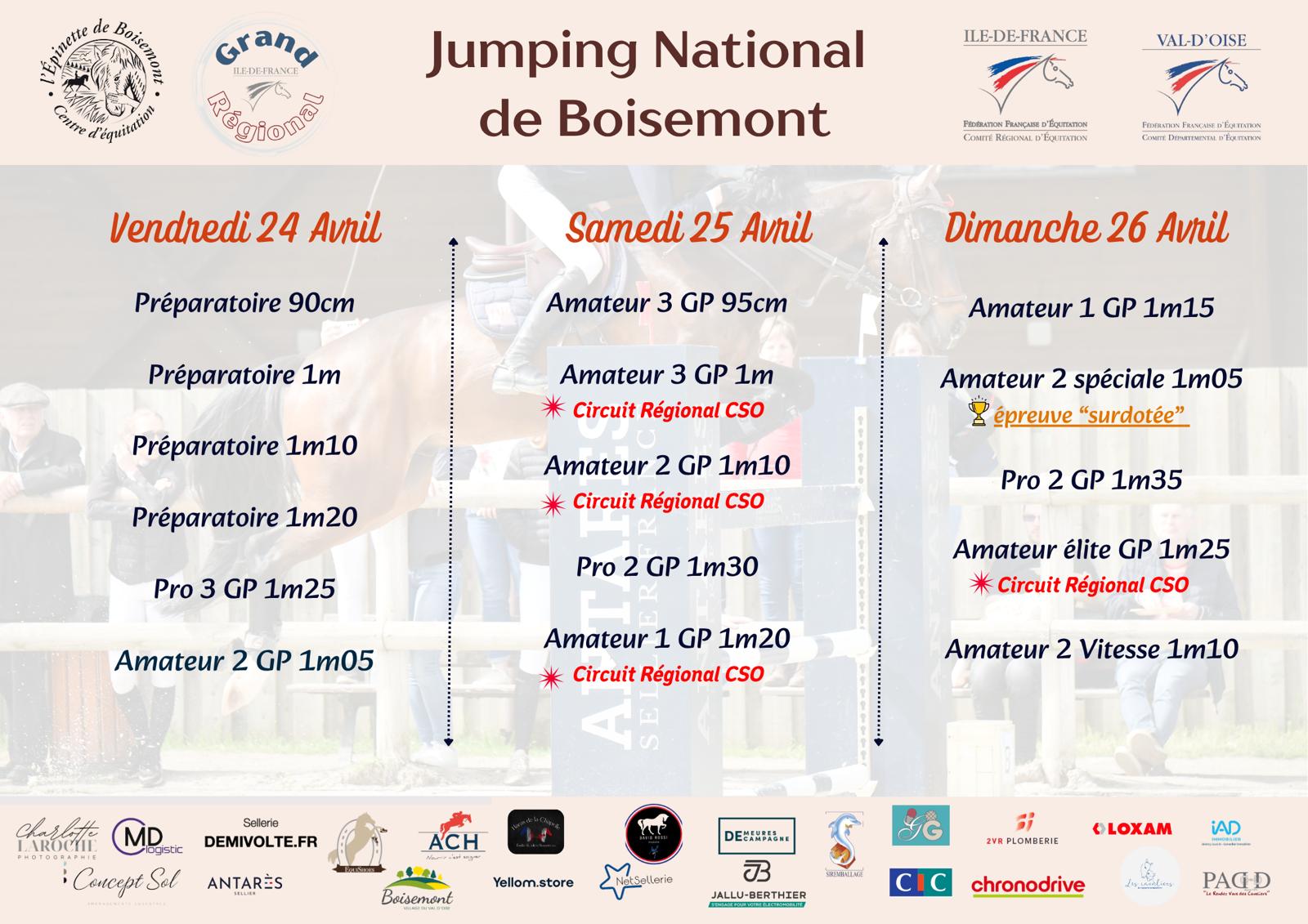 Programme Jumping de Boisemont